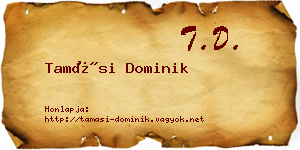 Tamási Dominik névjegykártya